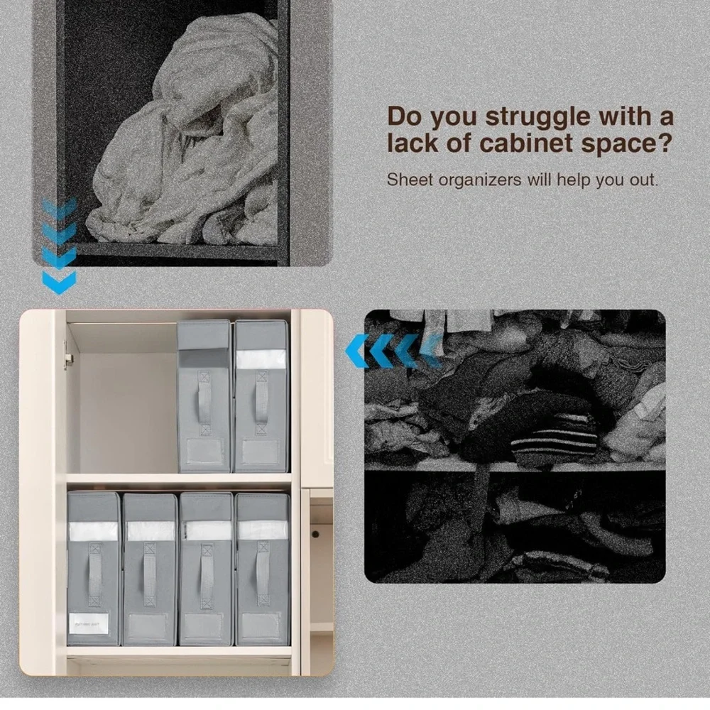 Bed sheet organizers and storage - Set of 6